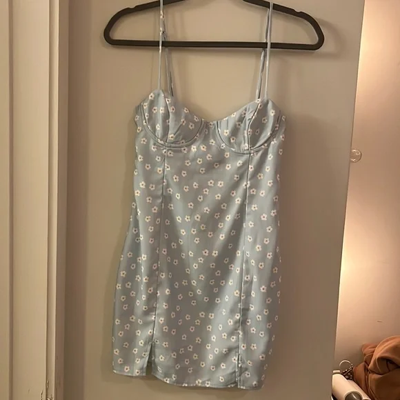 strapless open back dress Daisy Chains Broderie Halter Mini Dress White